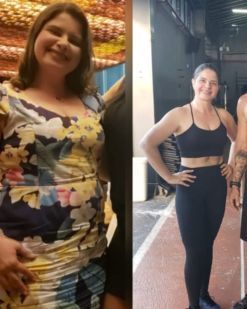 Antes e depois de Taciane, 44 anos